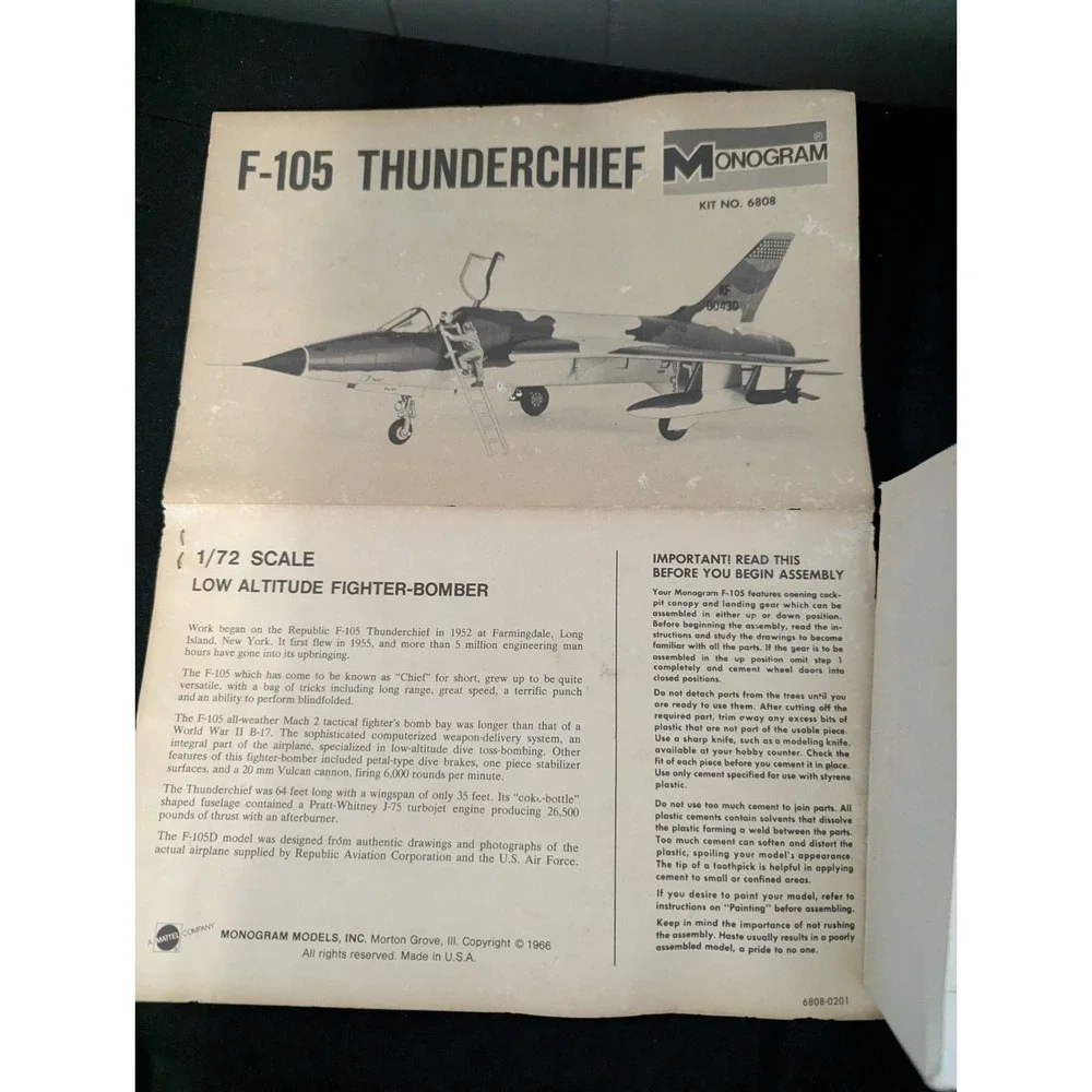 3 VTG Model Airplane kits 1:72 Thunderbird Mcdonnell Douglas hornet thunderchief